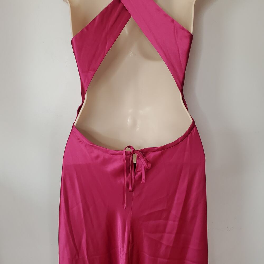 Reformation Anaiis Silk Maxi Dress Column Gown Hibiscus Tea Pink Size 8 - Picture 9 of 15